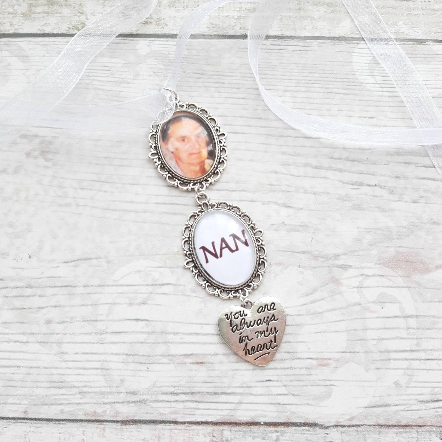 bridal bouquet photo charm, memory charm for wedding flowers, memorial keepsake, custom picture gift for bride, remembrance charm