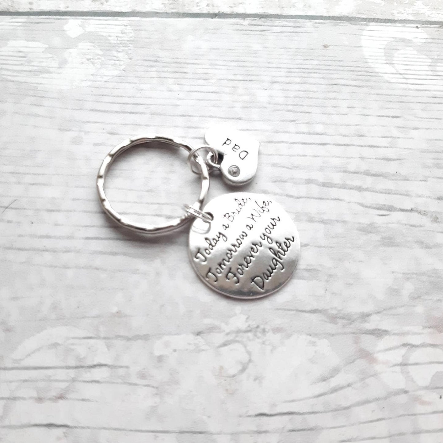 Father of the bride keyring, dad keychain, daddy keepsake, wedding favour, dad daughter thankyou gift, today a bride keyring