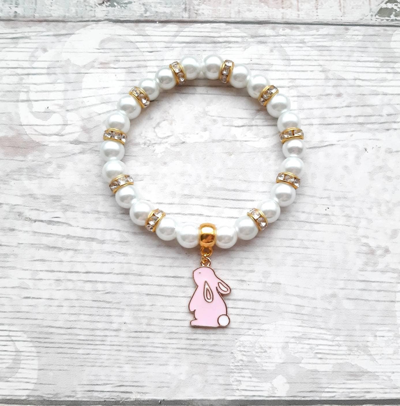 Rabbit bracelet, easter jewellery, bunny bracelet, easter bunny gift, animal lover present, gifts for girls