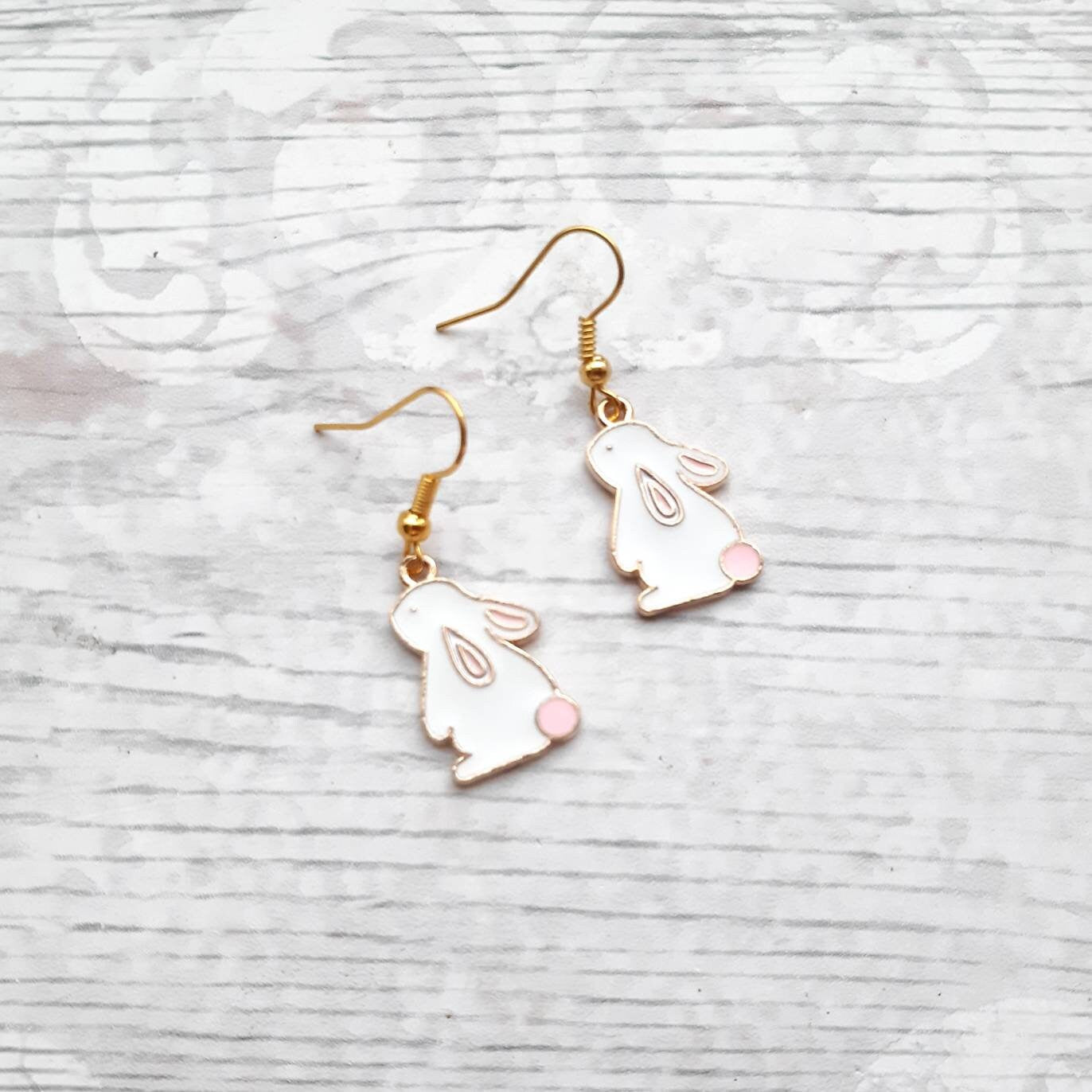 Rabbit earrings, bunny jewellery, easter jewelry, animal lover present, spring earrings, cute gift for girls, hare earrings