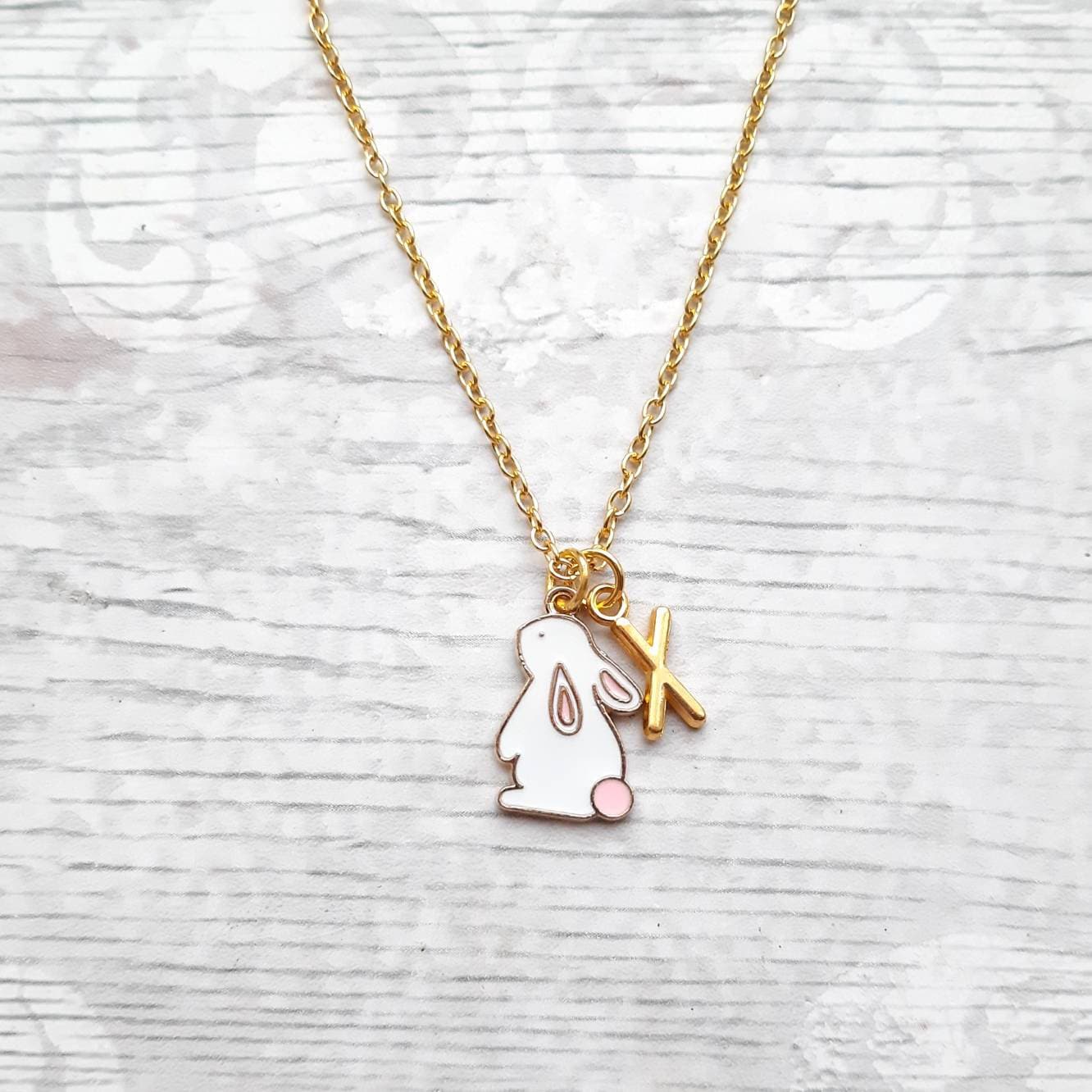 Rabbit necklace, easter jewellery, bunny necklace, easter bunny gift, animal lover present, cute gifts for girls