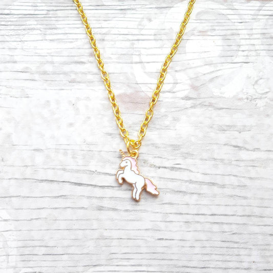 Unicorn necklace, fantasy necklace, personalised initial necklace, animal jewellery, mythical horse gift, little girls present