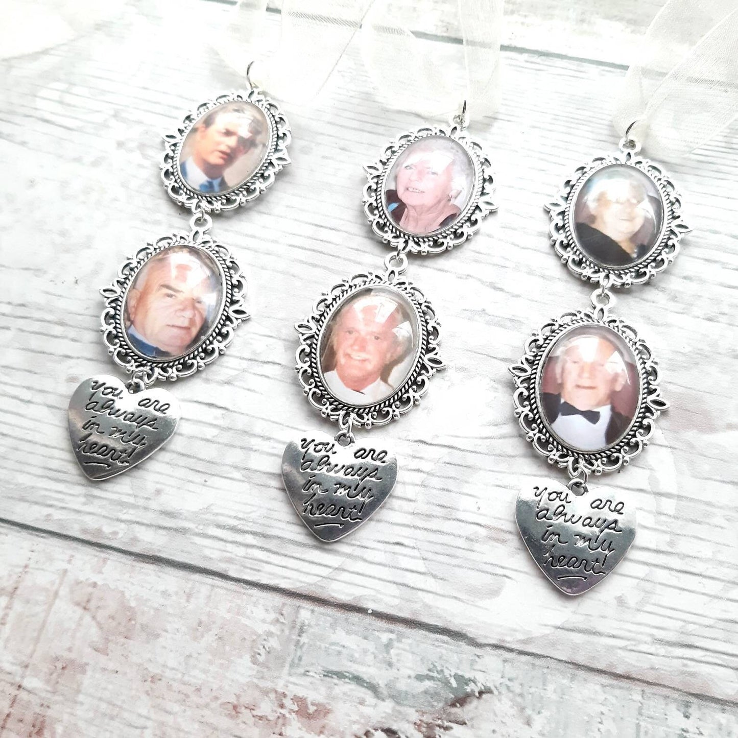 bridal bouquet photo charm, memory charm for wedding flowers, memorial keepsake, custom picture gift for bride, remembrance charm
