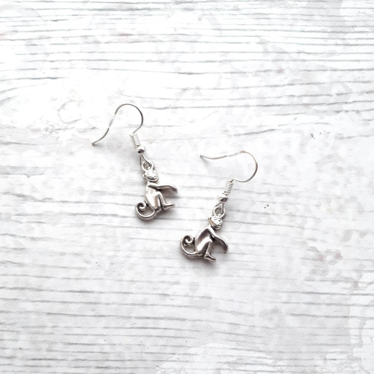 monkey earrings, capuchin jewellery, zoo animal earrings, jungle lover gift
