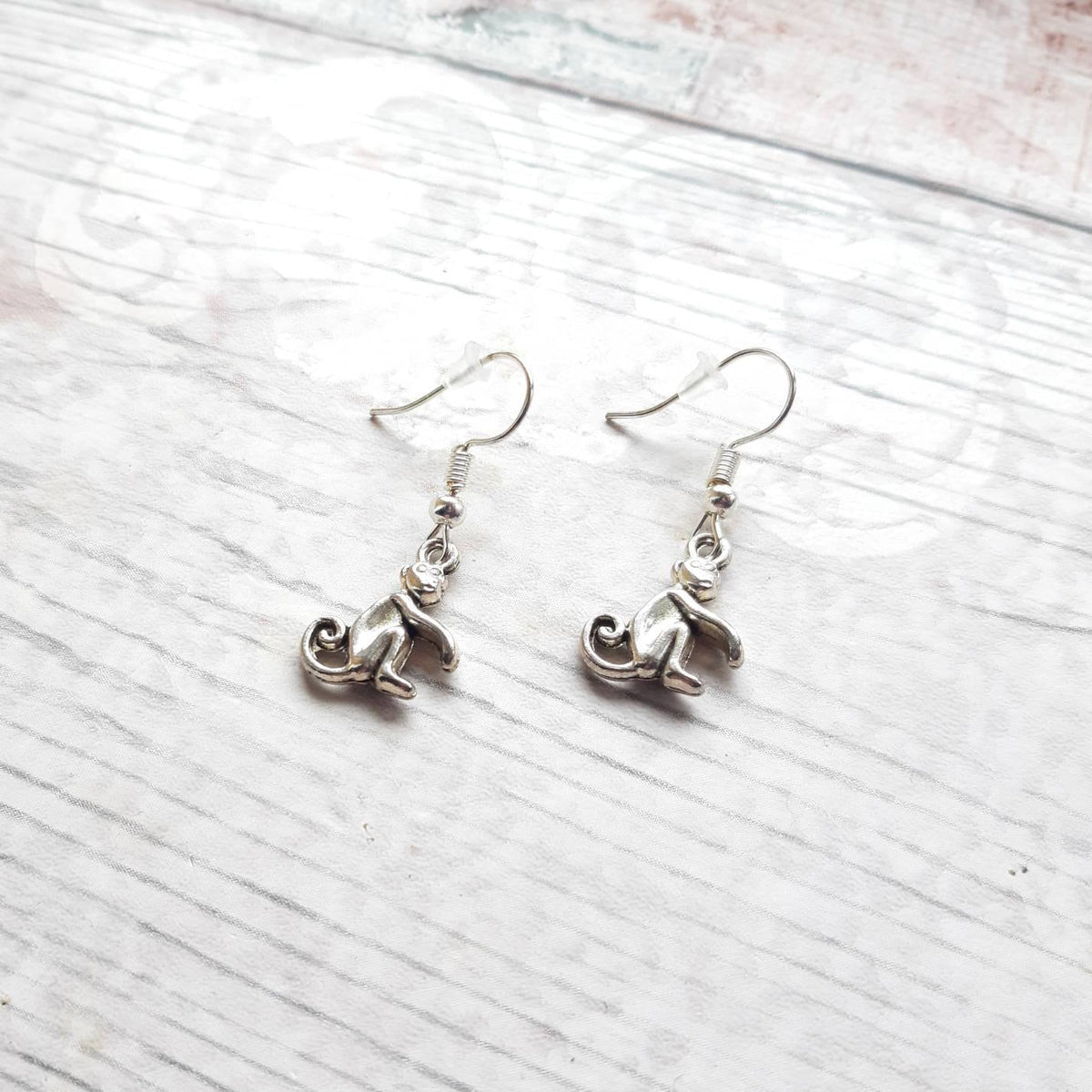 monkey earrings, capuchin jewellery, zoo animal earrings, jungle lover gift