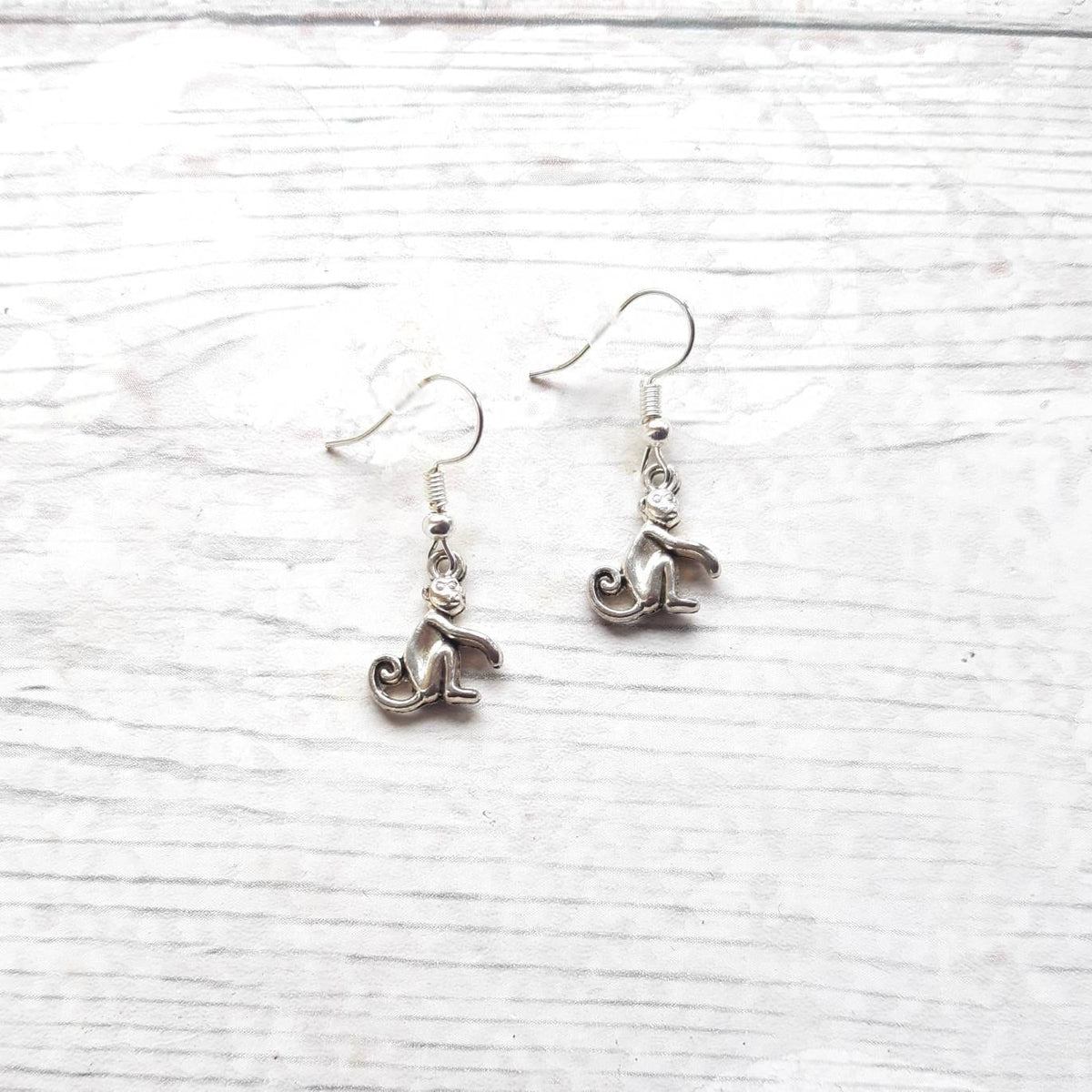 monkey earrings, capuchin jewellery, zoo animal earrings, jungle lover gift