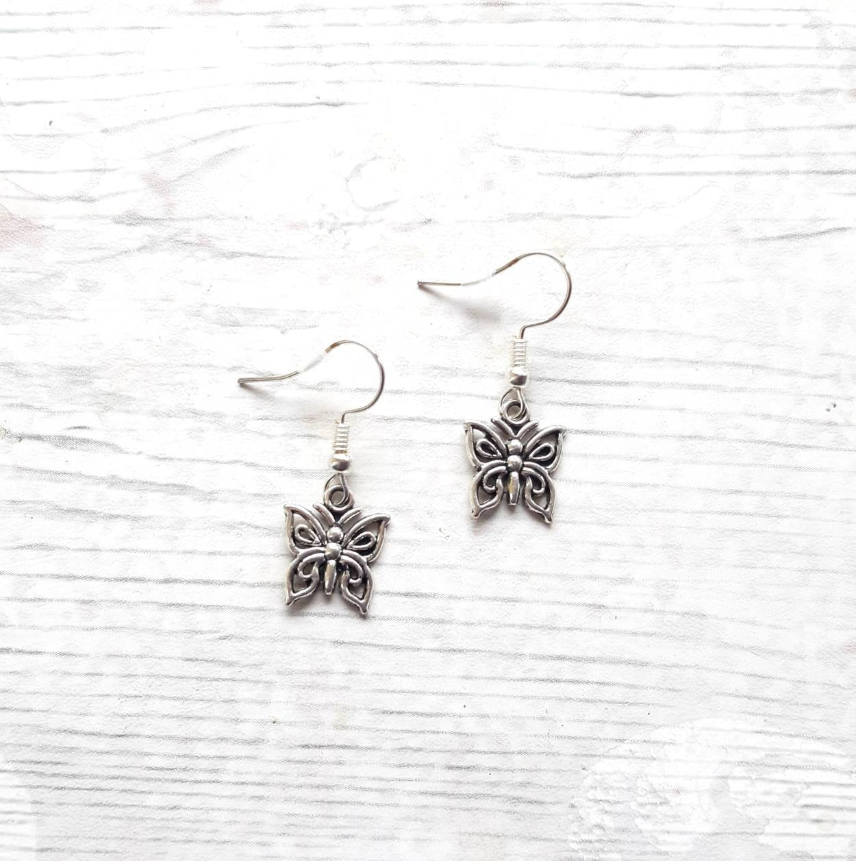 butterfly earrings, butterfly jewellery, insect lover, nature gift, boho earrings