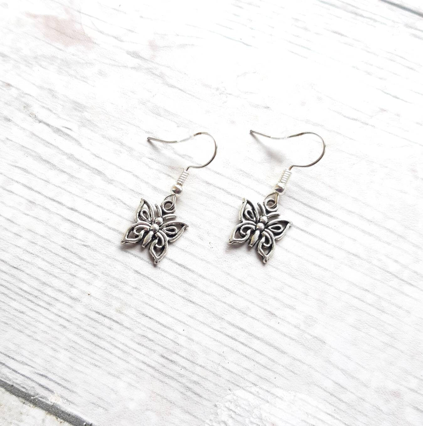 butterfly earrings, butterfly jewellery, insect lover, nature gift, boho earrings