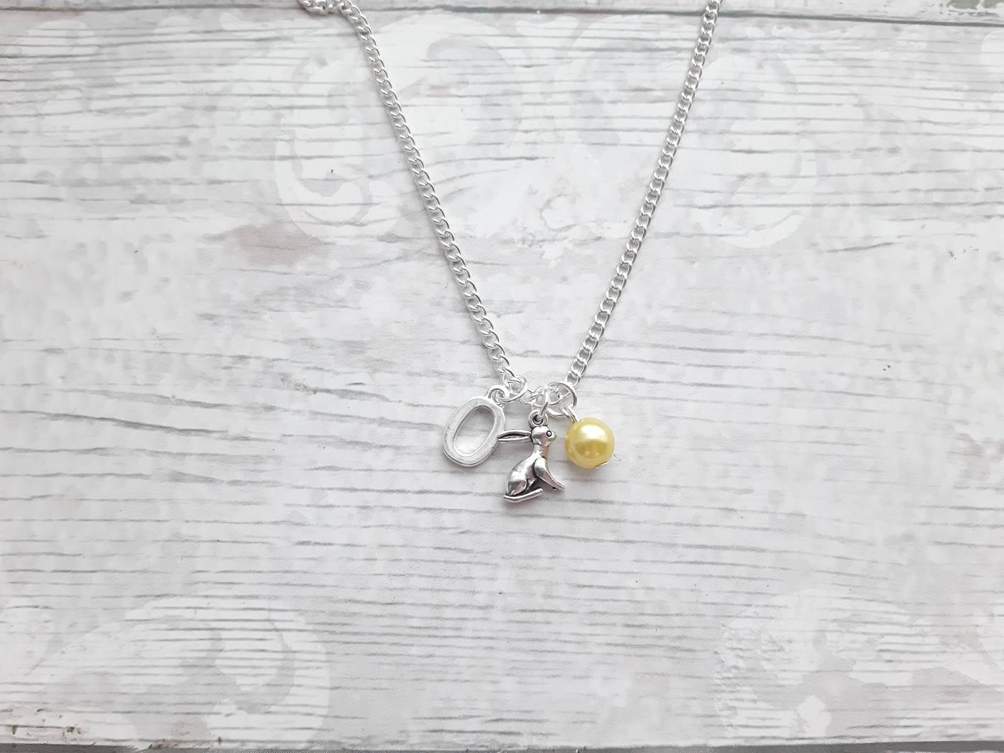 Rabbit necklace, easter jewellery, bunny necklace, easter bunny gift, animal lover present, cute gifts for girls