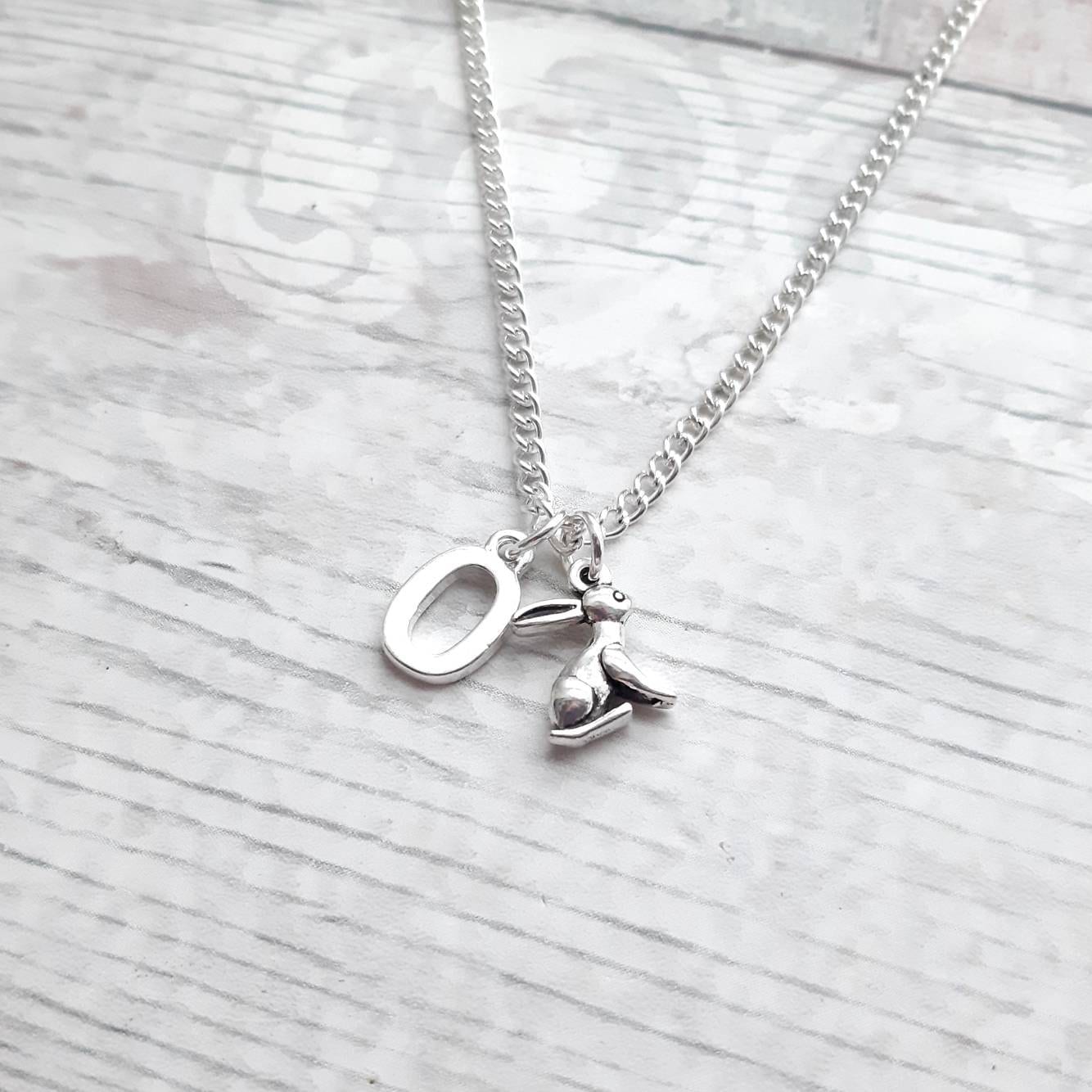 Rabbit necklace, easter jewellery, bunny necklace, easter bunny gift, animal lover present, cute gifts for girls