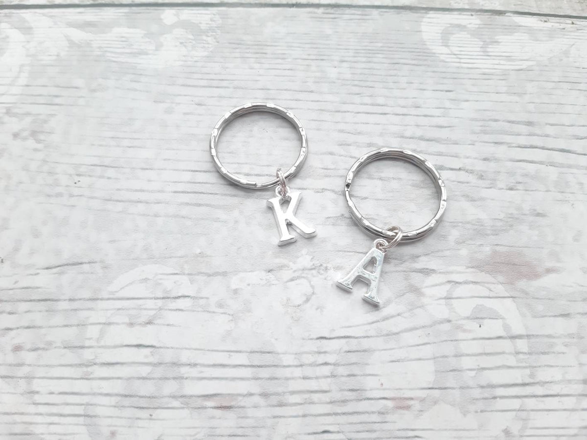 Initial keyring, personalised keychain, monogram bag charm, letter keyring, alphabet bag charm, initial accessory
