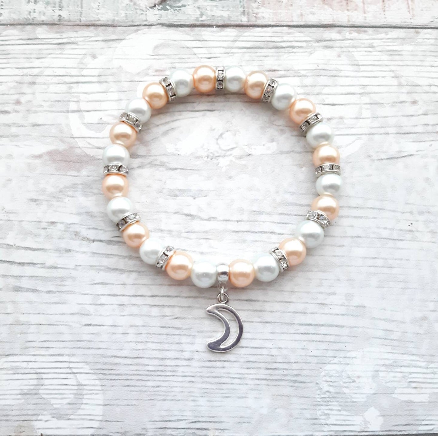 Crescent moon bracelet, celestial jewellery, space jewellery, astrological gift, pagan present