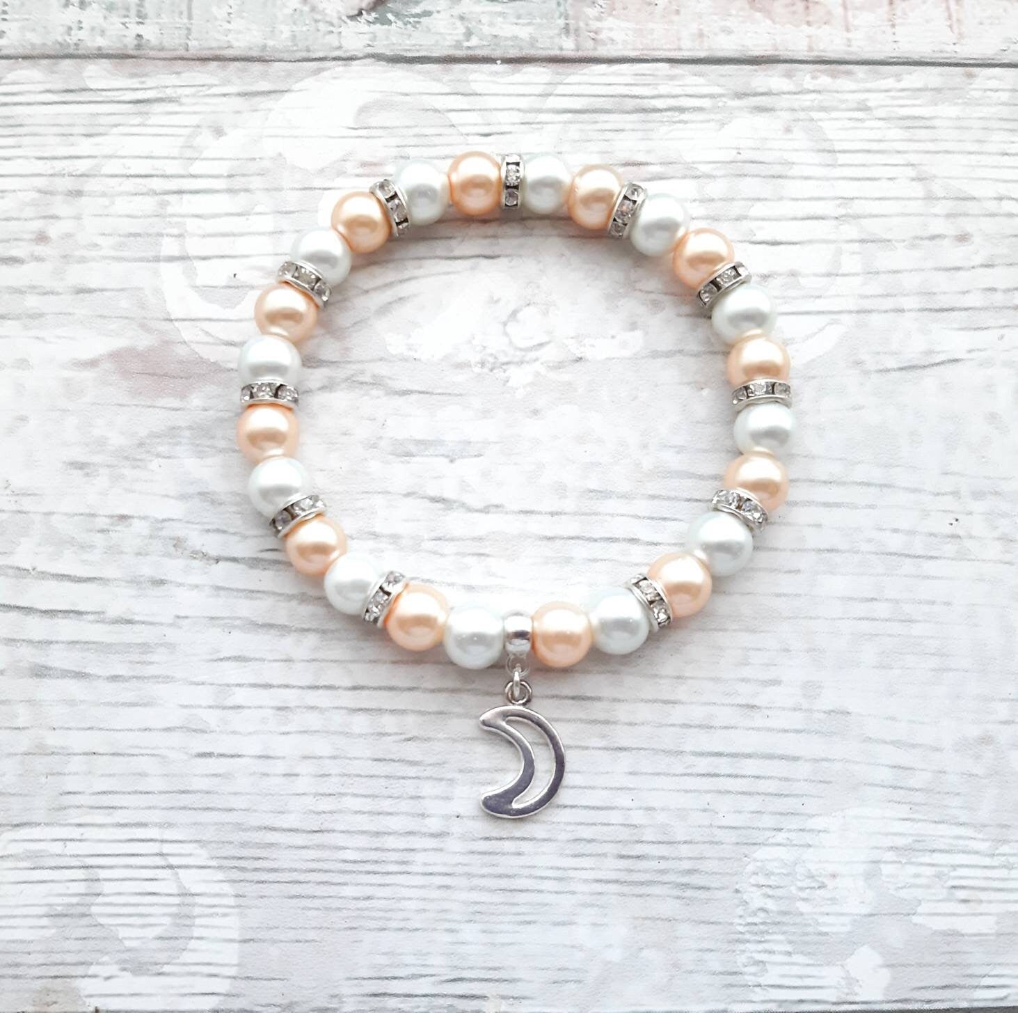 Crescent moon bracelet, celestial jewellery, space jewellery, astrological gift, pagan present