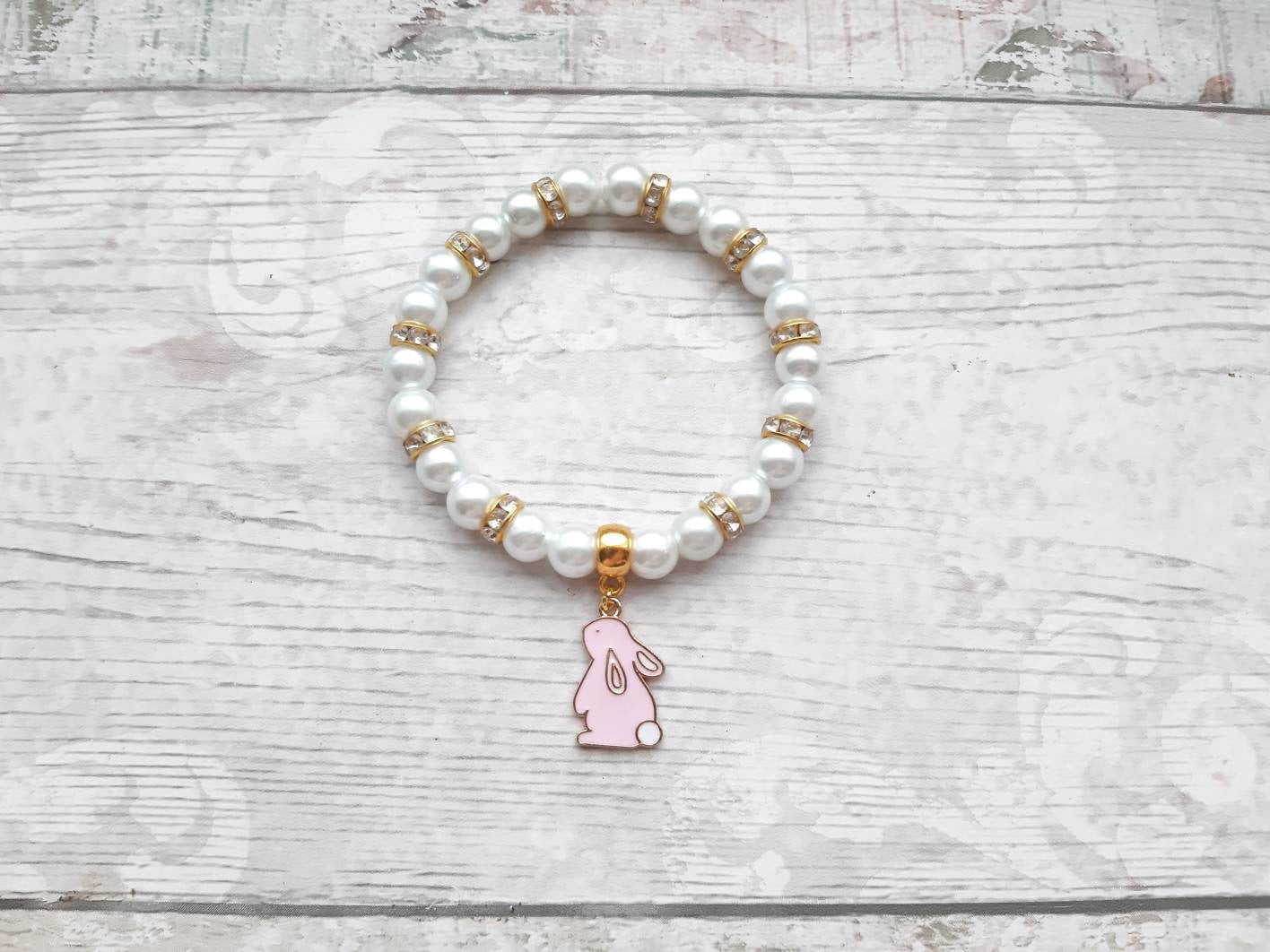 Rabbit bracelet, easter jewellery, bunny bracelet, easter bunny gift, animal lover present, gifts for girls