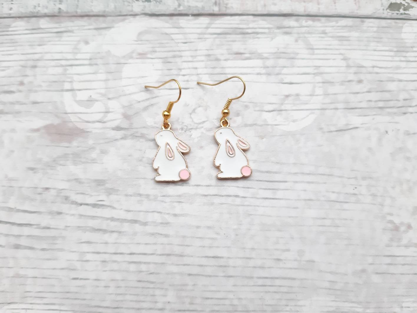 Rabbit earrings, bunny jewellery, easter jewelry, animal lover present, spring earrings, cute gift for girls, hare earrings