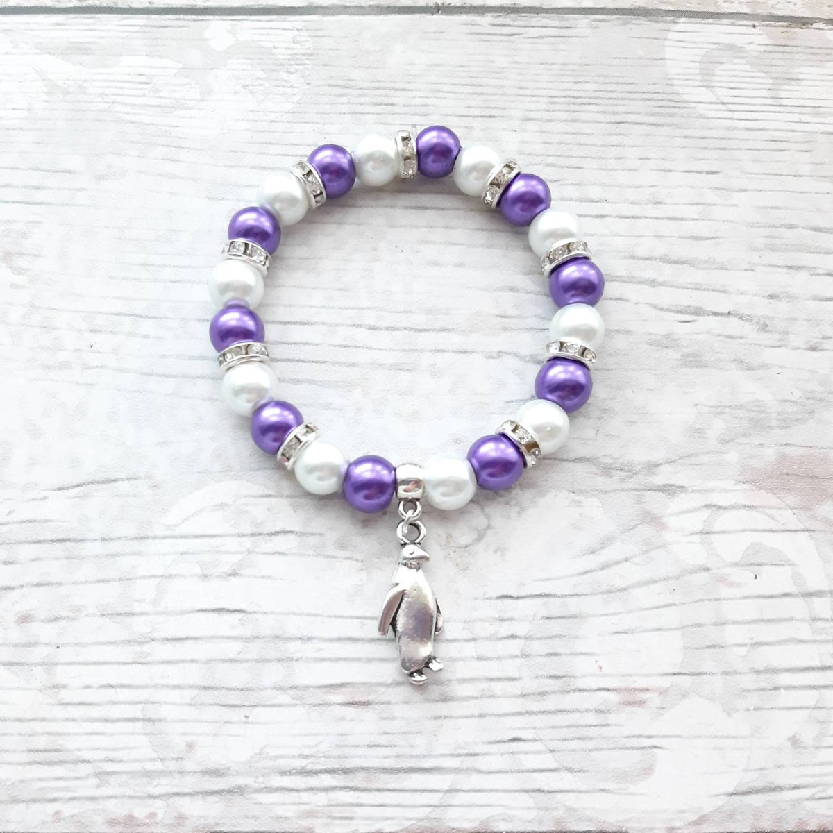 penguin bracelet, penguin jewellery, nautical jewelry, ocean lover gift, animal fan present, gifts for girl