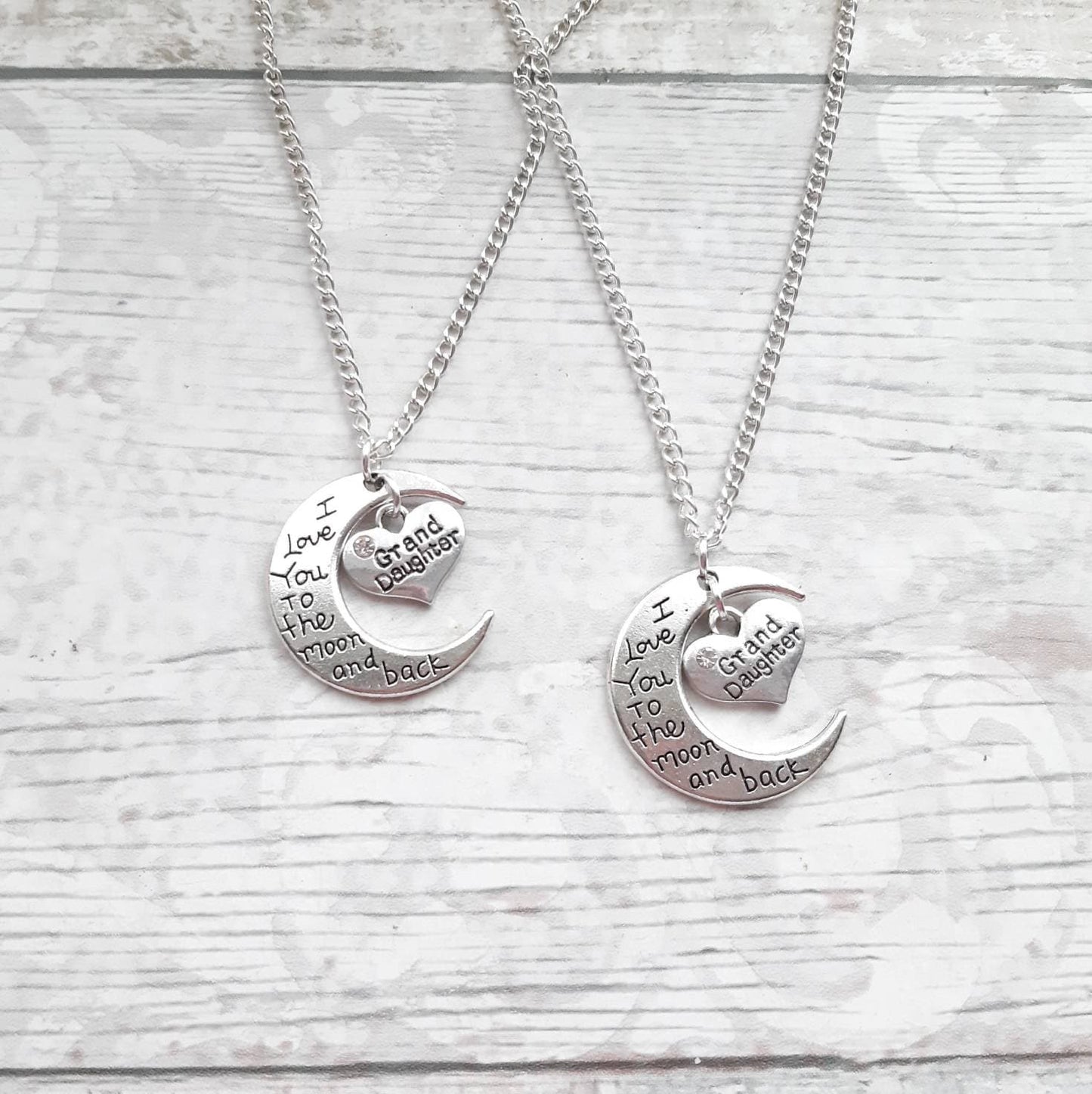 love you to the moon and back necklace, crescent moon jewellery, Luna children's necklace, night sky memorial jewelry