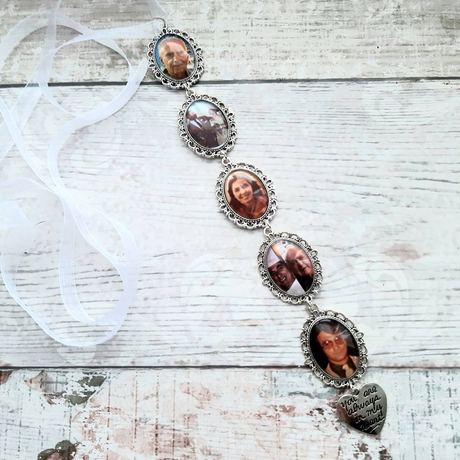 bridal bouquet photo charm, memory charm for wedding flowers, memorial keepsake, custom picture gift for bride, remembrance charm