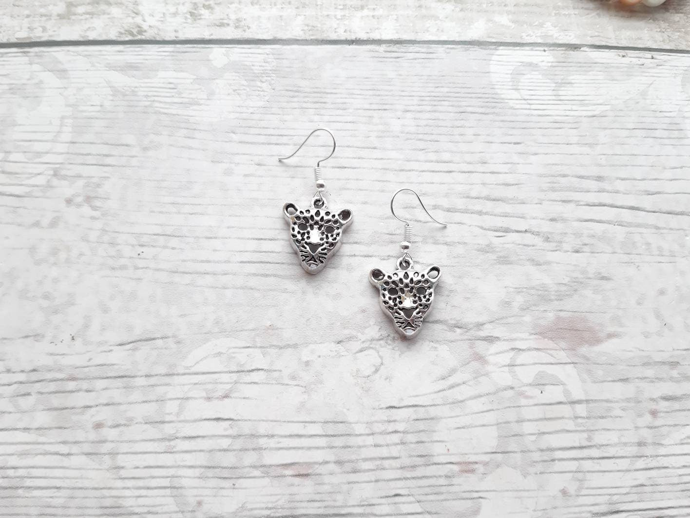 leopard earrings, jaguar earrings, cat lover jewellery, animal gift