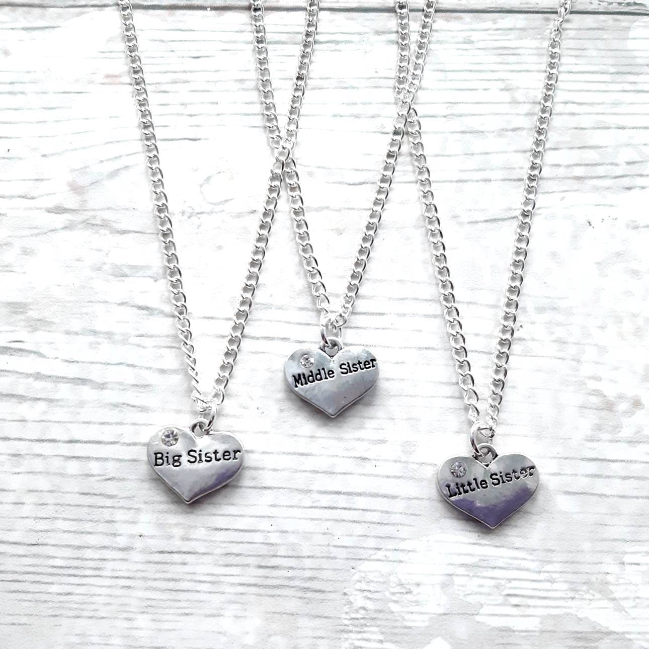 sister necklace, initial necklace, best friend jewellery, gift for sister, big sister present, friendship jewelry, sibling gift