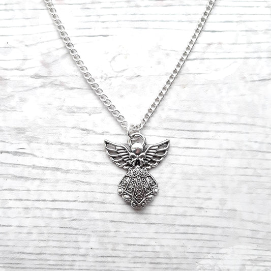 Angel necklace, guardian angel jewellery, religious jewelry, remembrance gift, angel wings necklace, lost loved one present