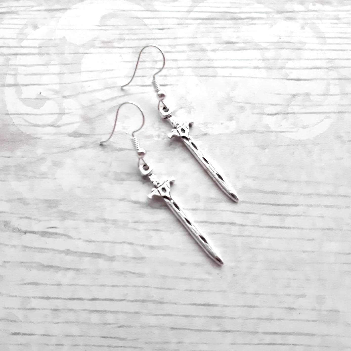 Sword earrings, dagger jewellery, medieval jewellery, goth gift, viking earrings