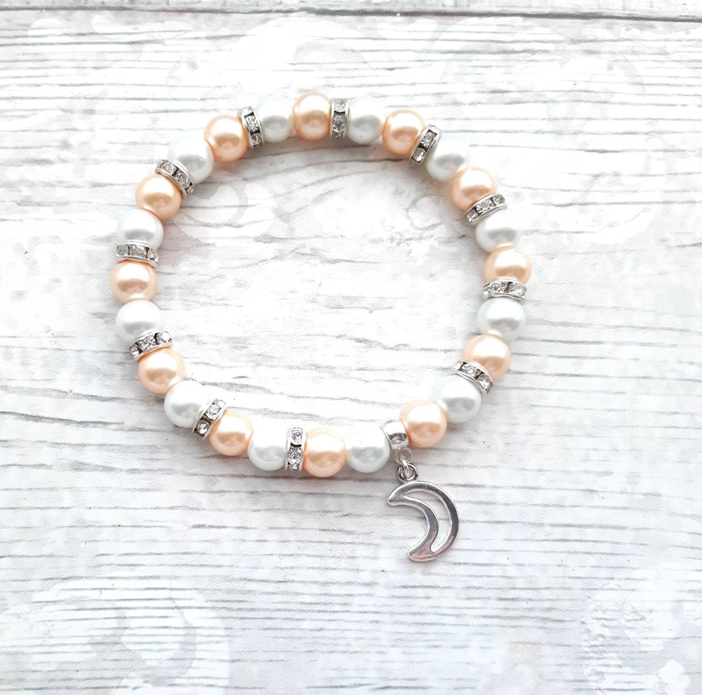 Crescent moon bracelet, celestial jewellery, space jewellery, astrological gift, pagan present