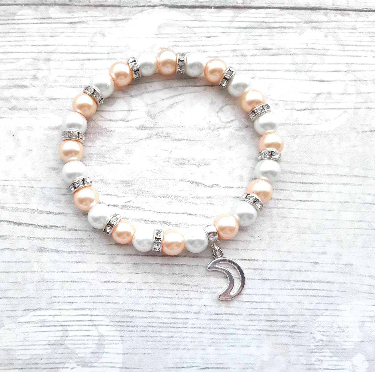 Crescent moon bracelet, celestial jewellery, space jewellery, astrological gift, pagan present