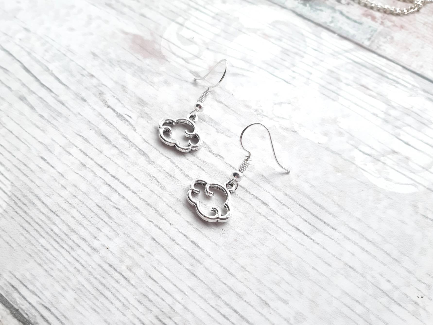 Cloud earrings, weather jewellery, rain cloud warrings, sky lover present, cute gifts for girls