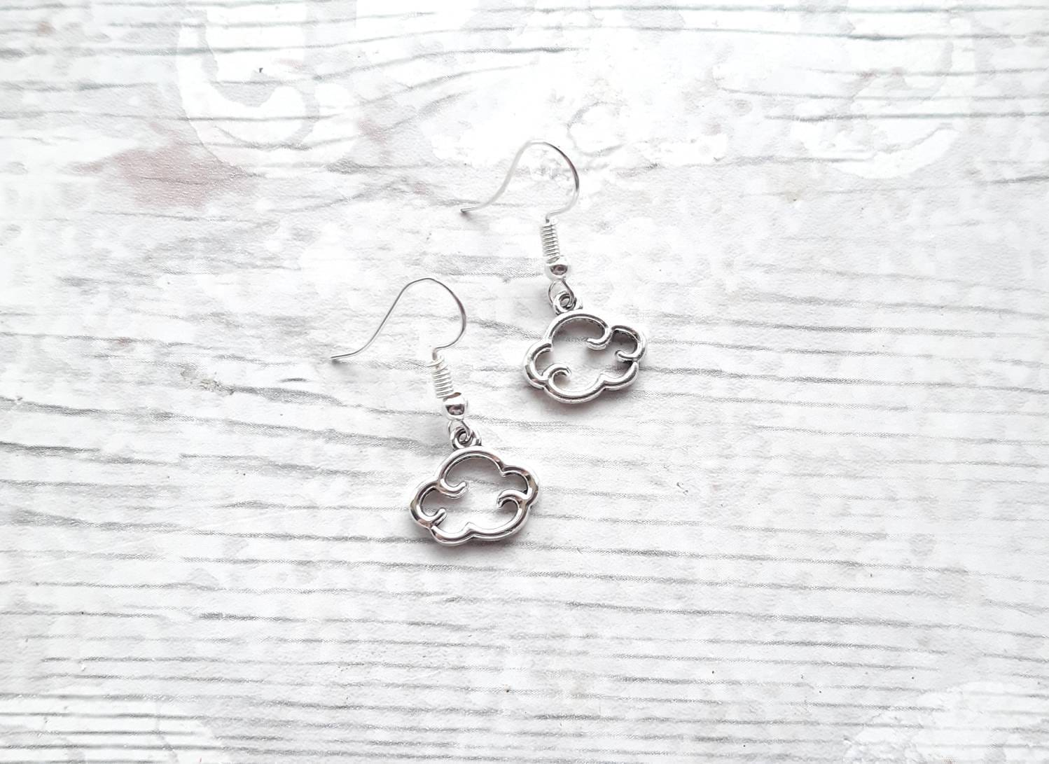 Cloud earrings, weather jewellery, rain cloud warrings, sky lover present, cute gifts for girls