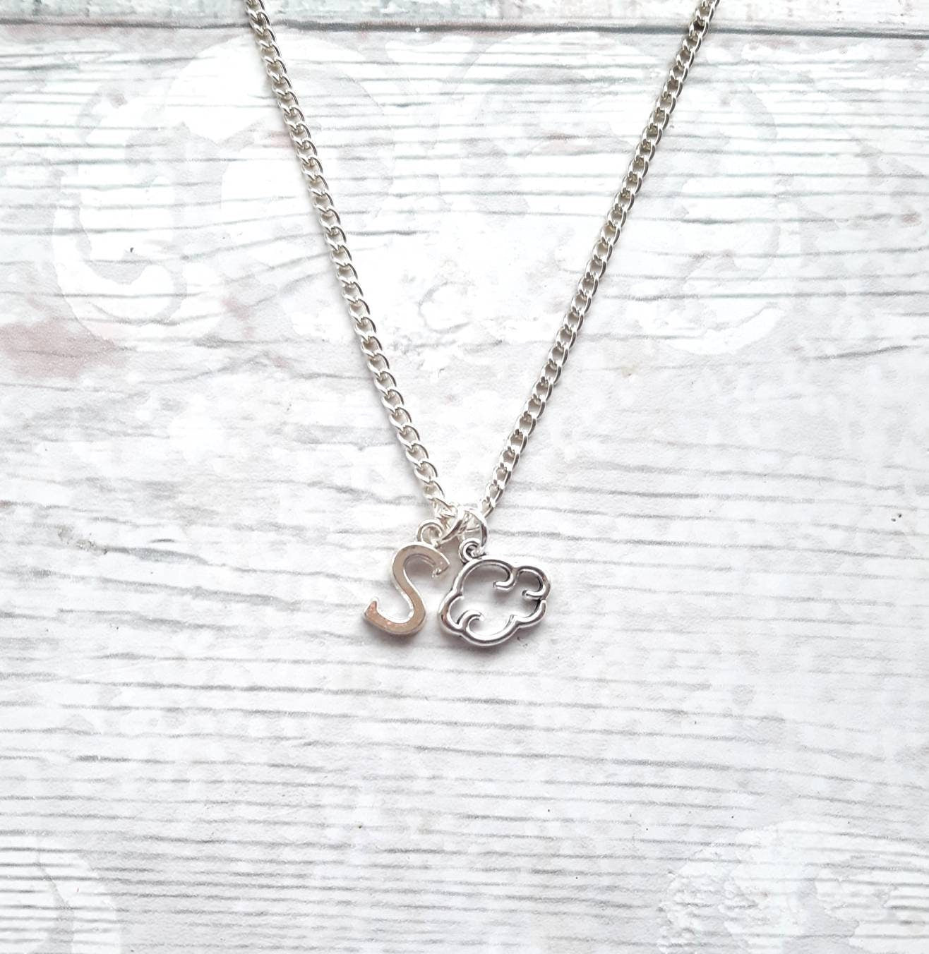 Cloud necklace, weather jewellery, sky lover gift, present for kids, celestial jewellery