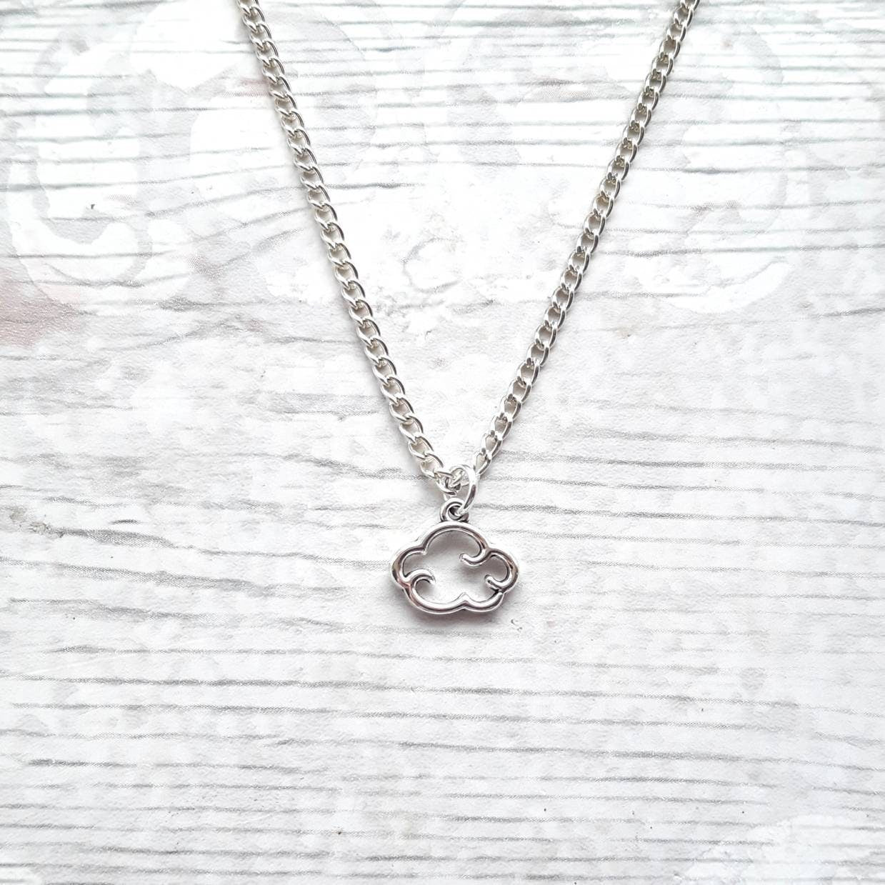 Cloud necklace, weather jewellery, sky lover gift, present for kids, celestial jewellery