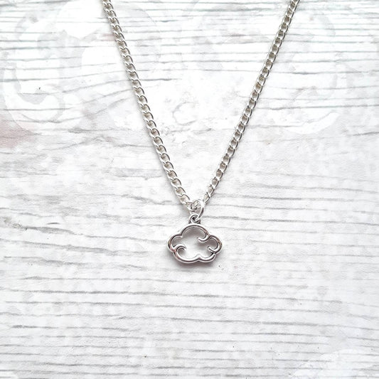 Cloud necklace, weather jewellery, sky lover gift, present for kids, celestial jewellery
