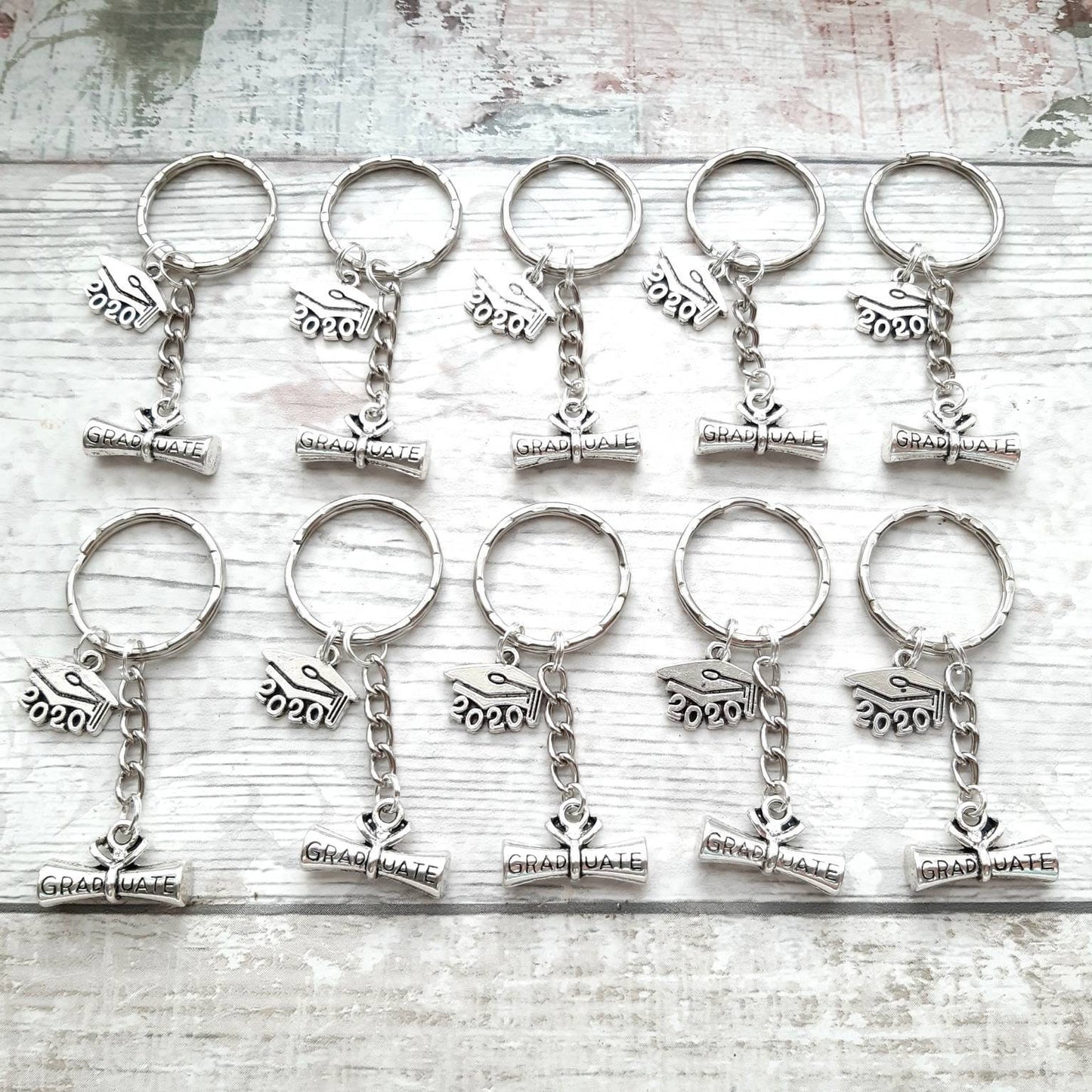 Graduation keyring, graduate keychain, scroll keyring, 2023 cap bagcharm, leavers present, gift for graduate, class of 2023