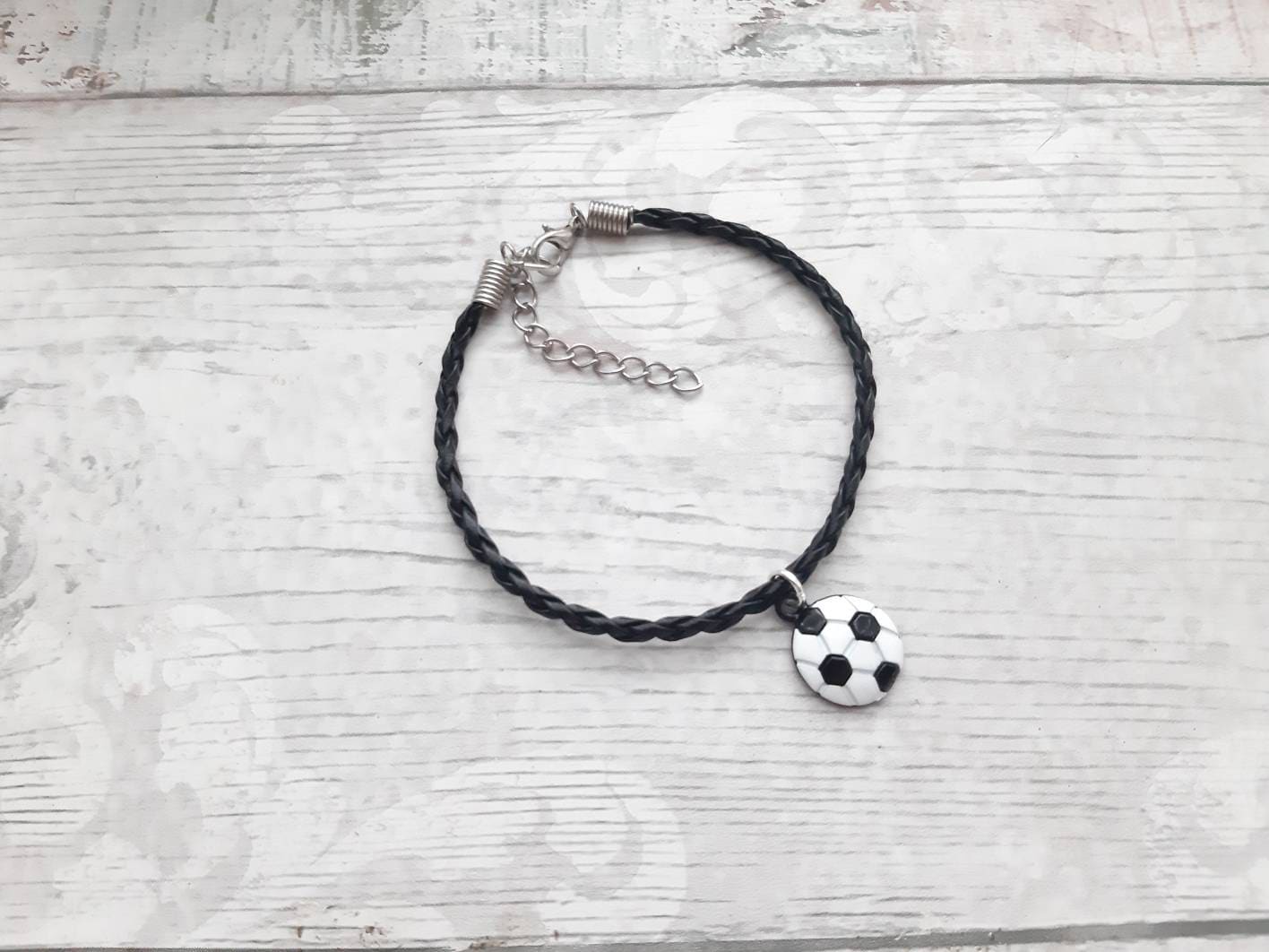 football bracelet, soccer ball gift, fathers day present, gifts for him, football mom, sports jewellery