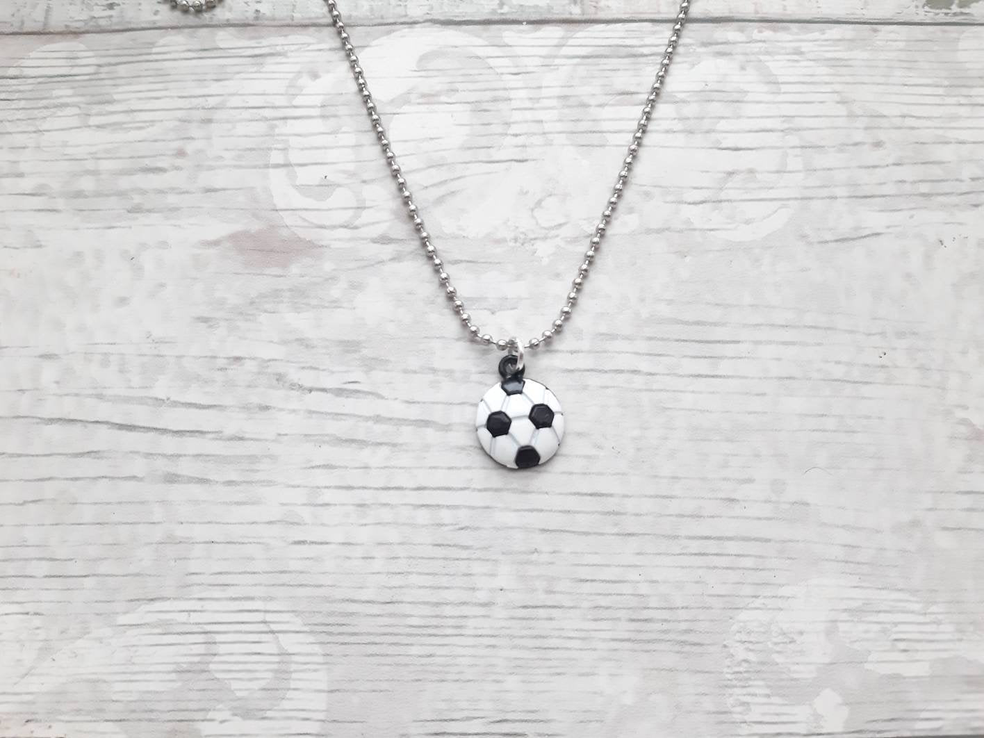 Football necklace, initial necklace, football fan, personalised soccer jewellery, football mom gift, fathers day present