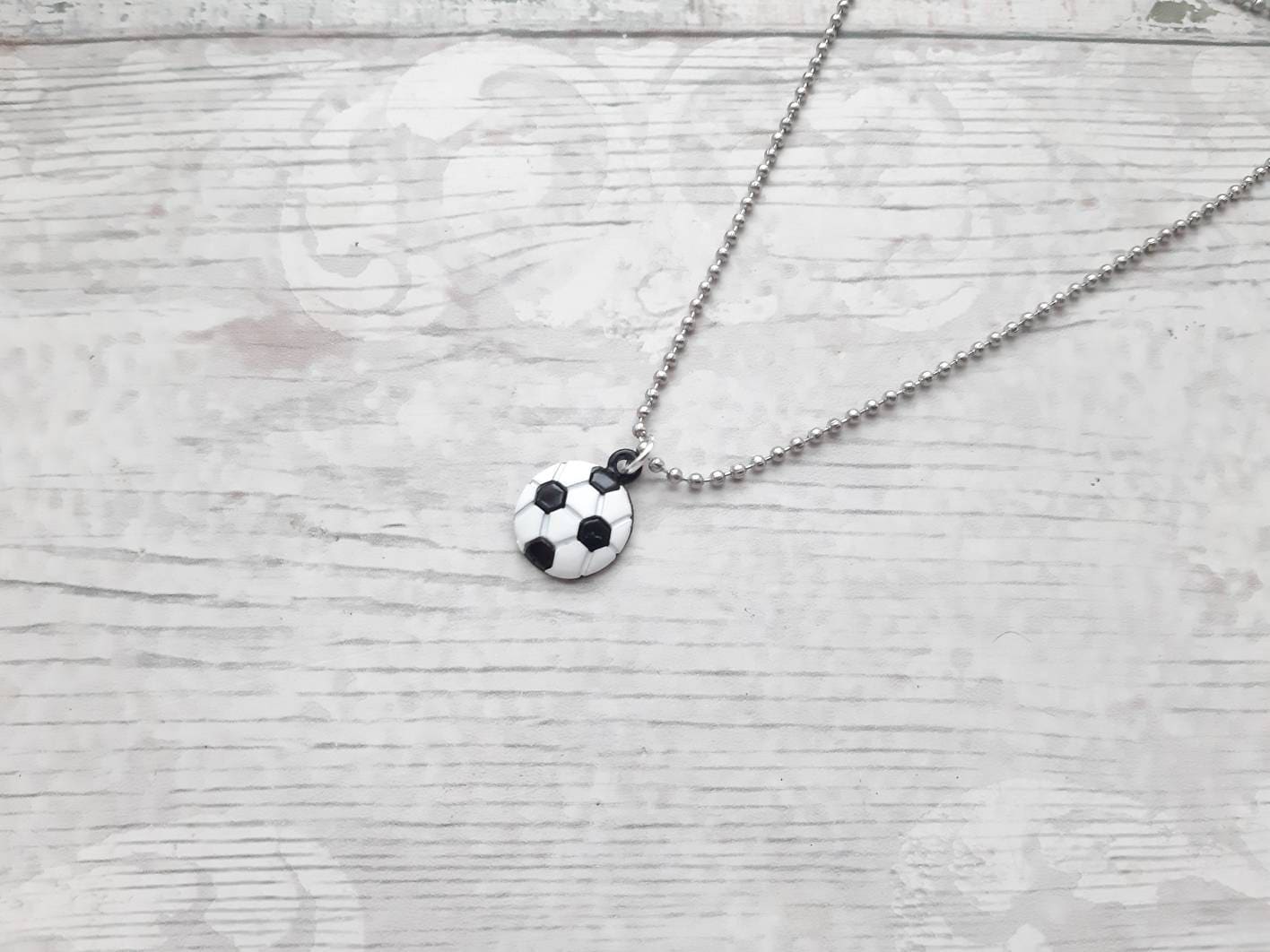 Football necklace, initial necklace, football fan, personalised soccer jewellery, football mom gift, fathers day present