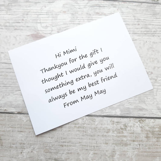 Add on gift message, happy birthday gift tag