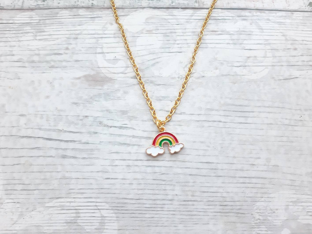 rainbow necklace, personalised initial jewellery, daughter necklace, rainbow lover present, pride necklace, gifts for girls