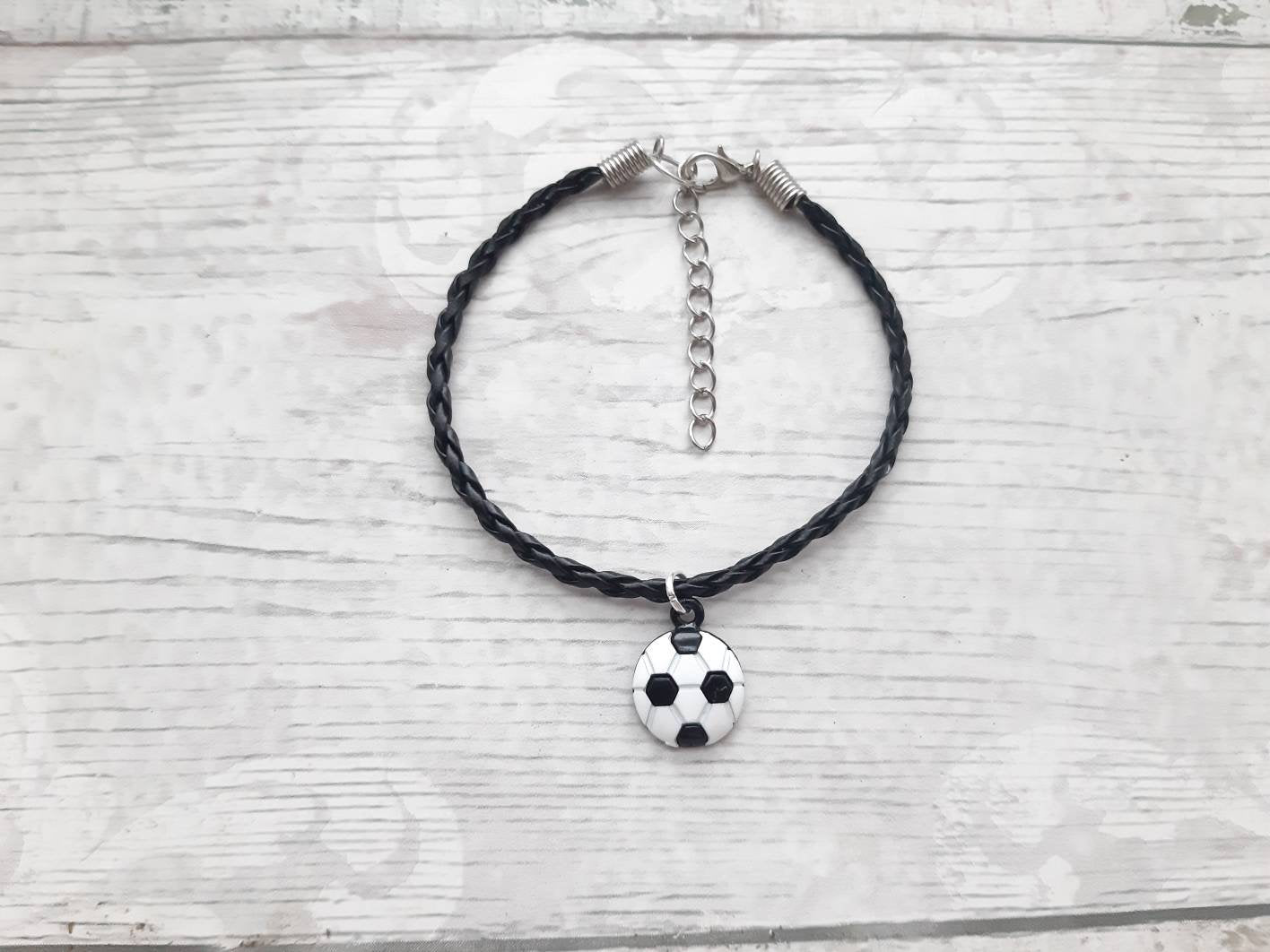 football bracelet, soccer ball gift, fathers day present, gifts for him, football mom, sports jewellery