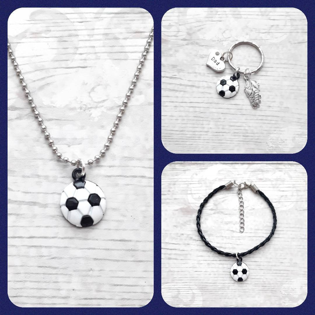 football bracelet, soccer ball gift, fathers day present, gifts for him, football mom, sports jewellery