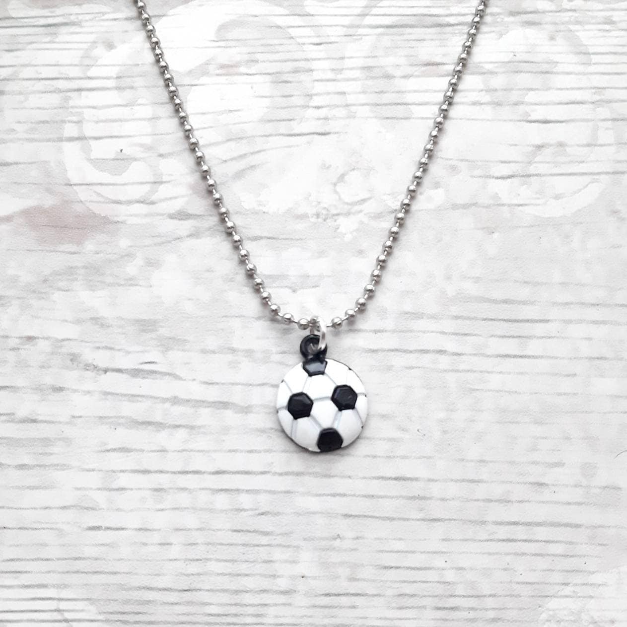 Football necklace, initial necklace, football fan, personalised soccer jewellery, football mom gift, fathers day present