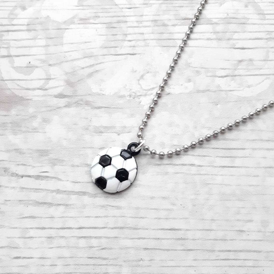 Football necklace, initial necklace, football fan, personalised soccer jewellery, football mom gift, fathers day present