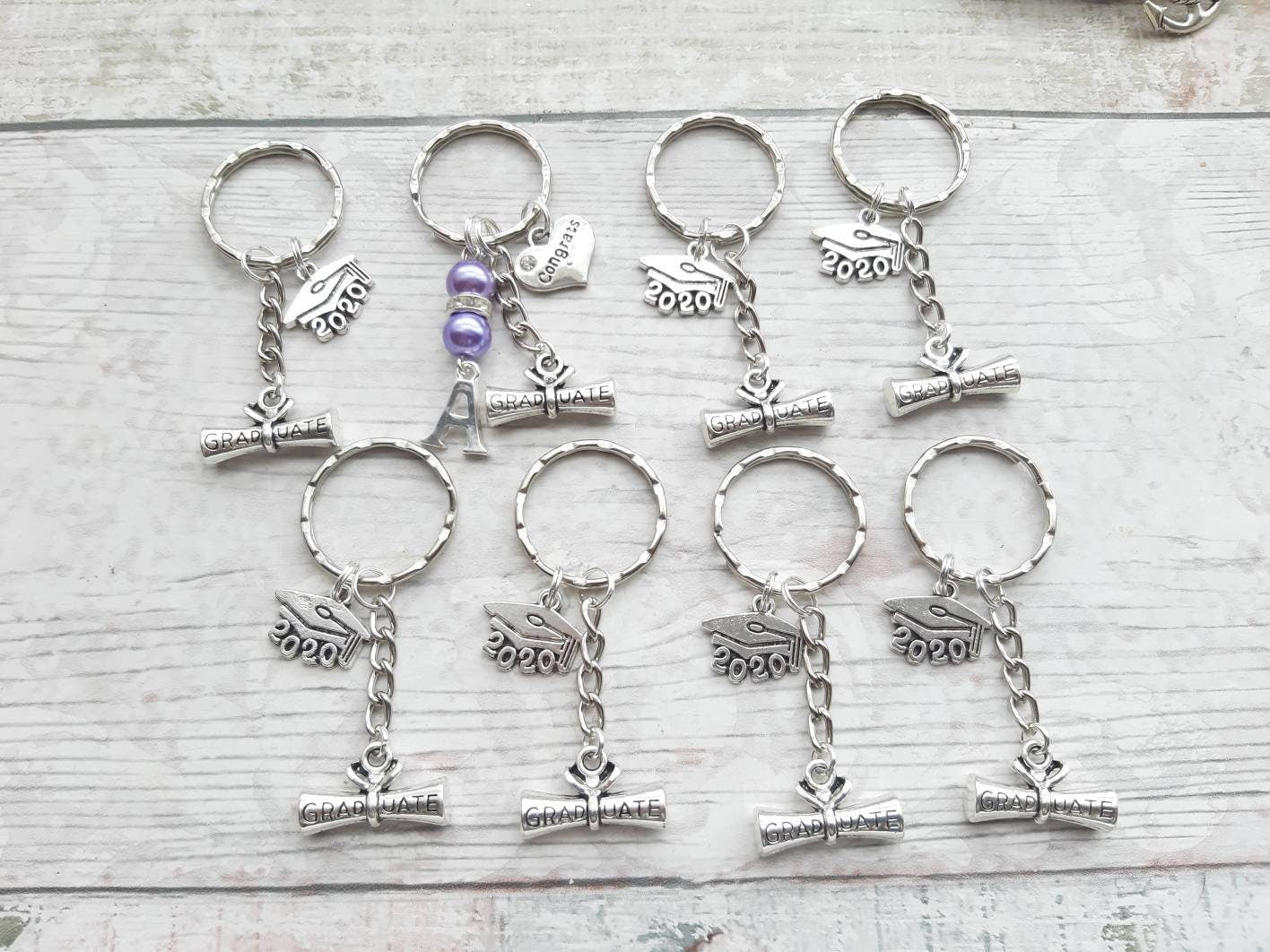 Graduation keyring, graduate keychain, scroll keyring, 2023 cap bagcharm, leavers present, gift for graduate, class of 2023