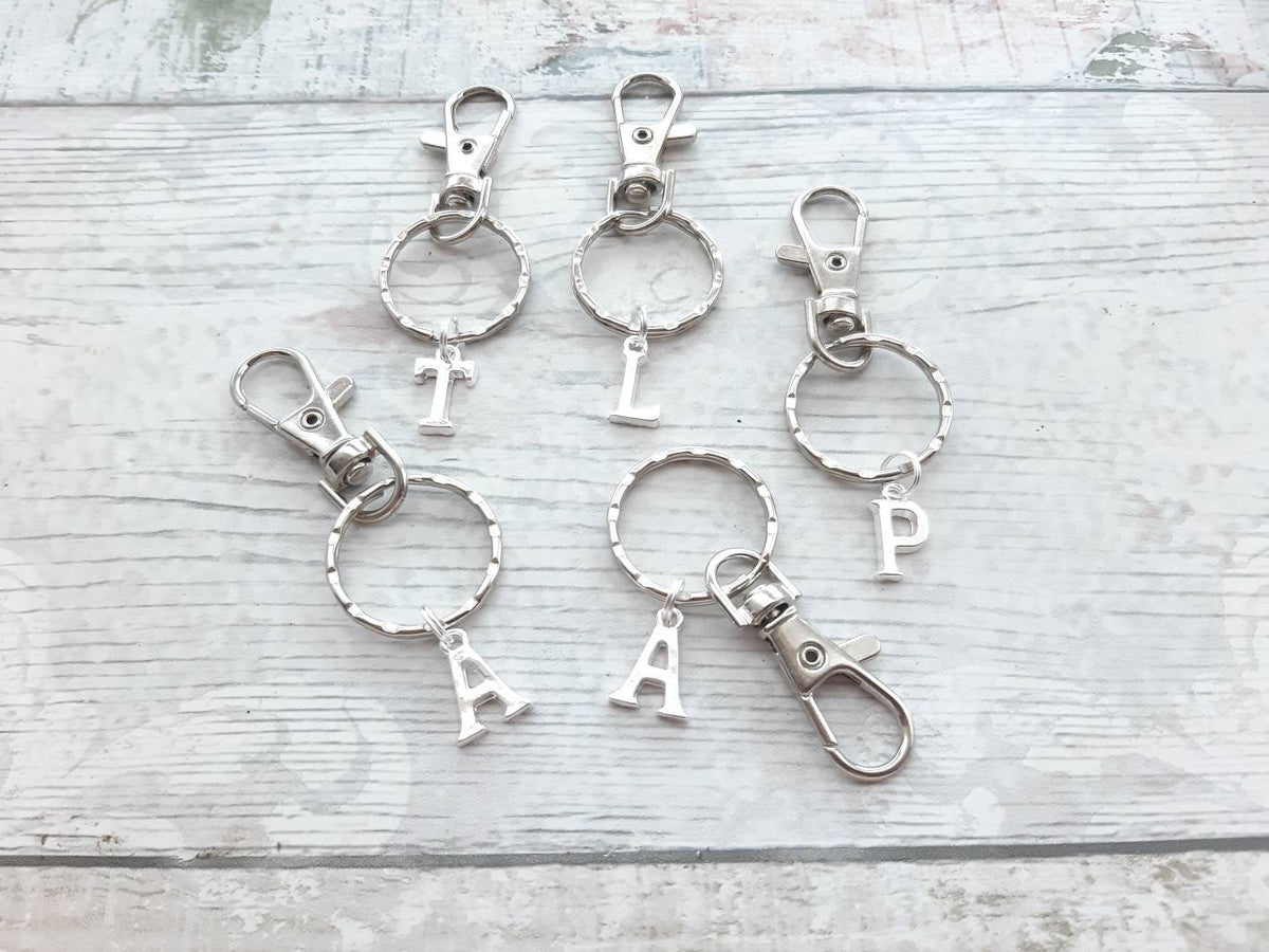 Initial keyring, personalised keychain, monogram bag charm, letter keyring, alphabet bag charm, initial accessory