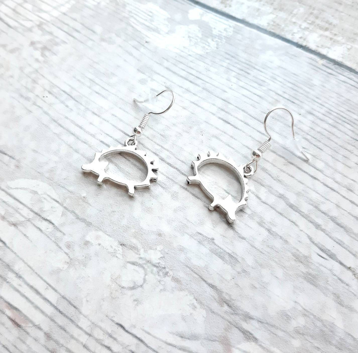 Hedgehog earrings, small critter jewellery, cute forest animal, woodland gift, present for wildlife lover
