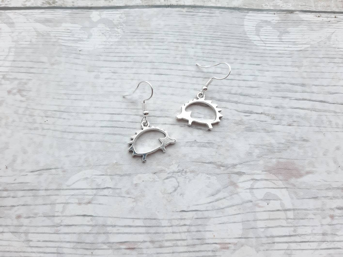 Hedgehog earrings, cute forest animal present, woodland gift, hedgehog jewellery, gifts for girls, wildlife lover