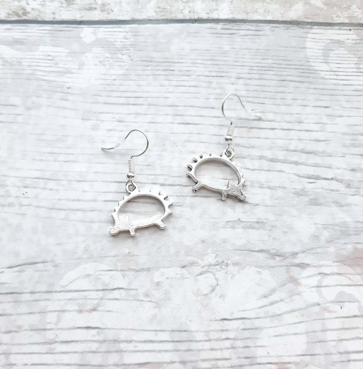 Hedgehog earrings, small critter jewellery, cute forest animal, woodland gift, present for wildlife lover