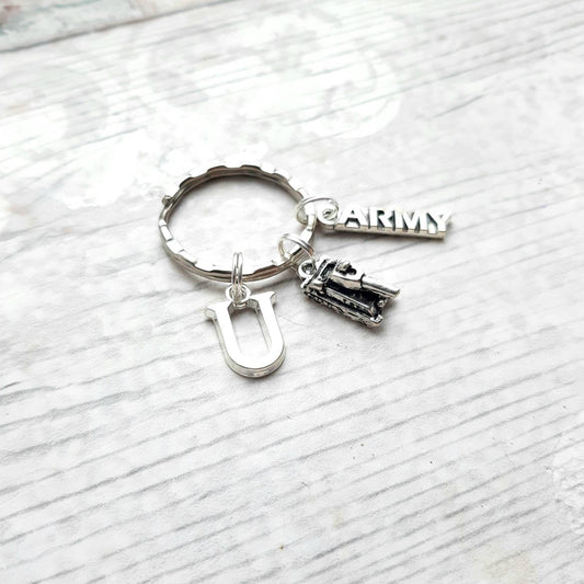 Army keyring, military tank keychain, gift for soldier, present for dad, squaddie keychain, army wife