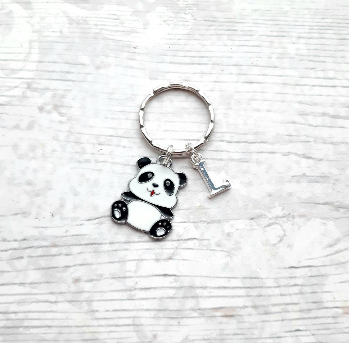 panda bracelet, personalised jewellery, personalized initial jewelry, animal bracelet, cute bear gift, panda lover present, mothers day